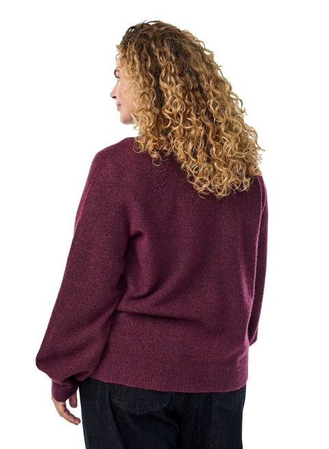 ZIZZI PIĘKNY KARDGIAN SWETER BORDOWY DZIANINA GUZIKI 473C