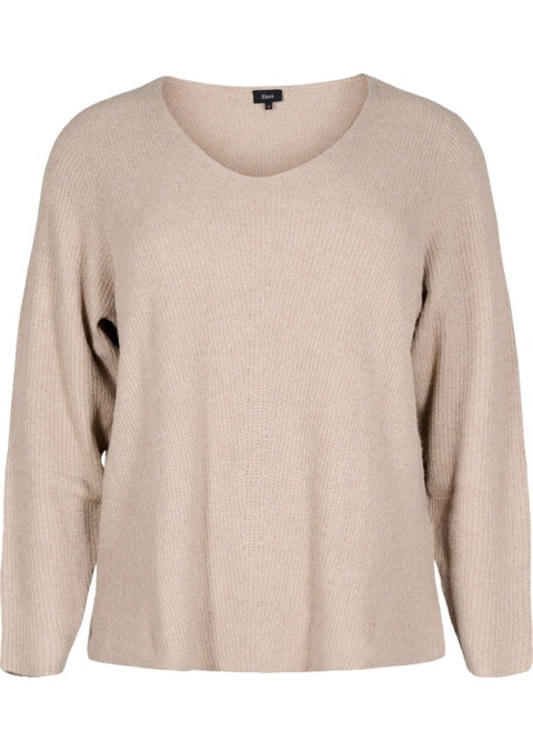 ZIZZI PIĘKNY BEŻOWY SWETER BLUZKA DZIANINA 421A