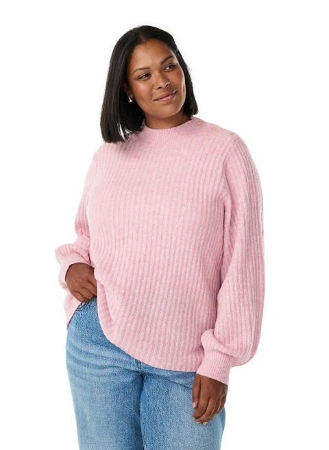 ZIZZI PIĘKNY RÓŻOWY SWETER PRĄŻKOWANY 517F