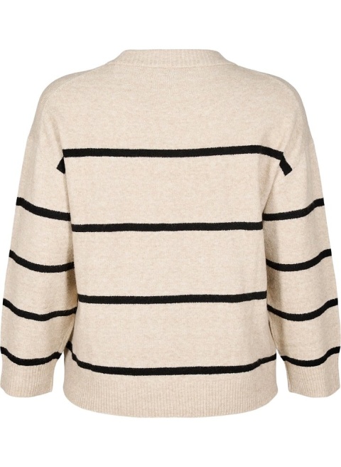 ZIZZI PIĘKNY SWETER BEŻOWY PASKI 473A