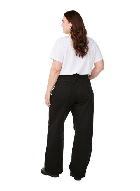 ZIZZI SPODNIE JEANSY CZARNE PROSTA NOGAWKA WYSOKI STAN 071C