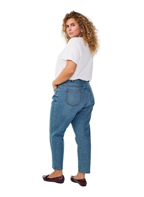 ZIZZI SPODNIE JEANSY NIEBIESKIE MOM FIT BAWEŁNA 042N