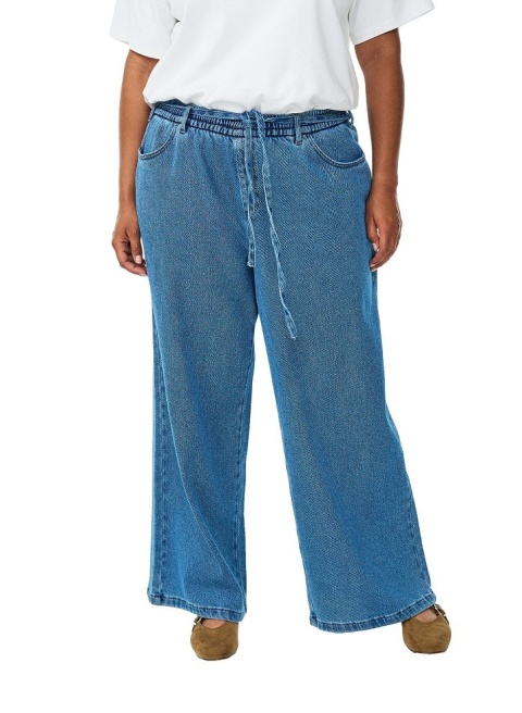 ZIZZI SPODNIE Z SZEROKIMI NOGAWKAMI LUŹNE NA GUMCE N78 122A