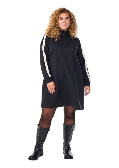 ZIZZI SPORTOWA CZARNA TUNIKA DRESOWA SUWAK 596D