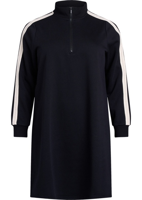 ZIZZI SPORTOWA CZARNA TUNIKA DRESOWA SUWAK 596D