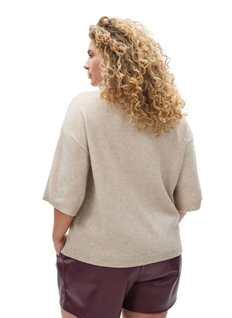 ZIZZI SWETER BLUZKA DZIANINA BEŻOWY LUŹNY 473E