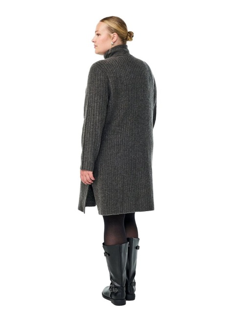 ZIZZI SZARA SUKIENKA DZIANINOWA PRĄŻKI GOLF 517D