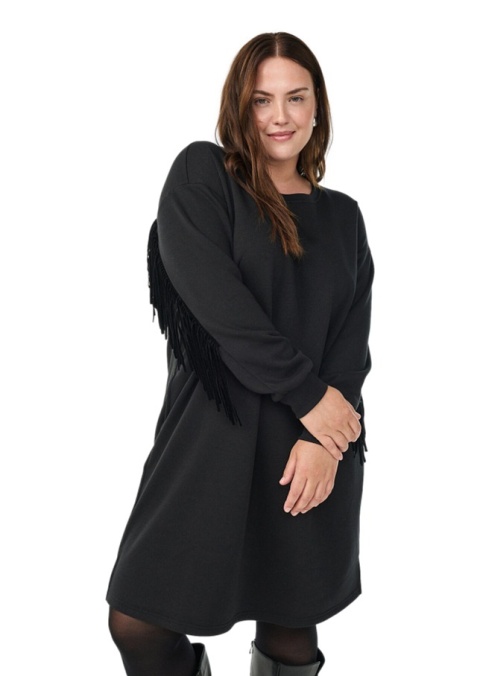 ZIZZI WYGODNA CZARNA SUKIENKA DRESOWA OZDOBY 670A