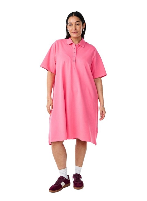 ZIZZI WYGODNA SUKIENKA RÓŻOWA POLO BAWEŁNA 601B