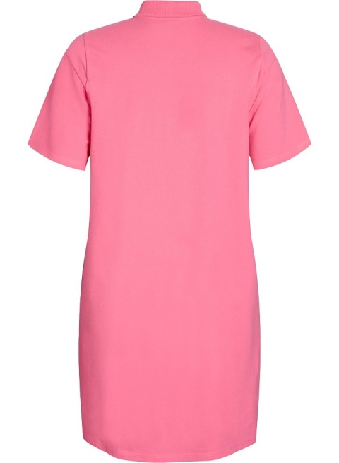 ZIZZI WYGODNA SUKIENKA RÓŻOWA POLO BAWEŁNA 601B