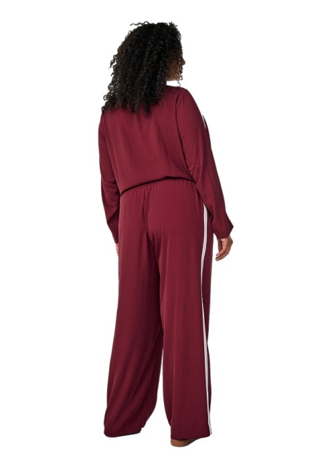 ZIZZI WYGODNE BORDOWE SPODNIE PROSTE LAMPAS 153B