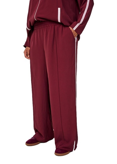 ZIZZI WYGODNE BORDOWE SPODNIE PROSTE LAMPAS 153B