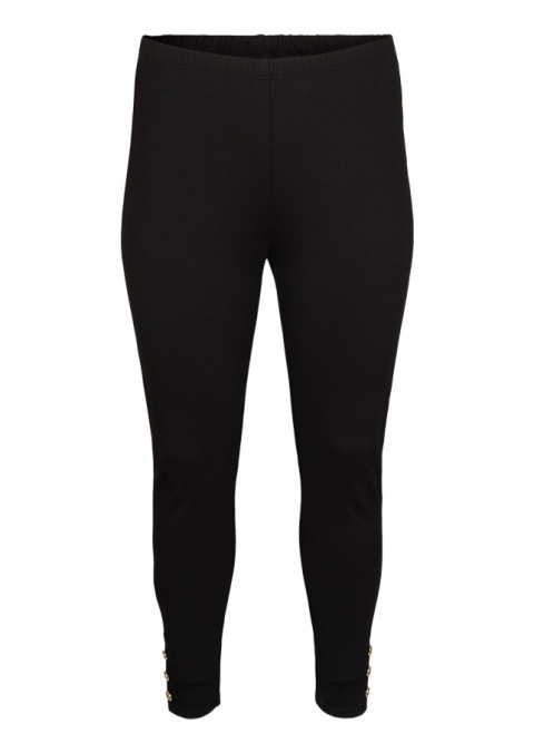 ZIZZI WYGODNE CZARNE SPODNIE LEGGINSY DETALE 432A