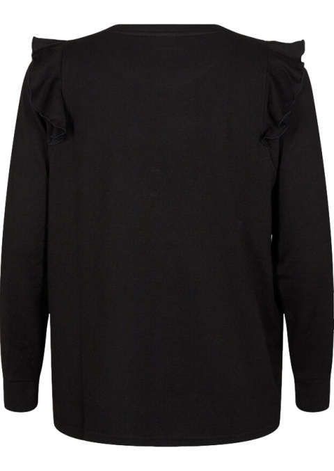 ZIZZI WYJĄTKOWA CZARNA BLUZKA FALBANA 293C