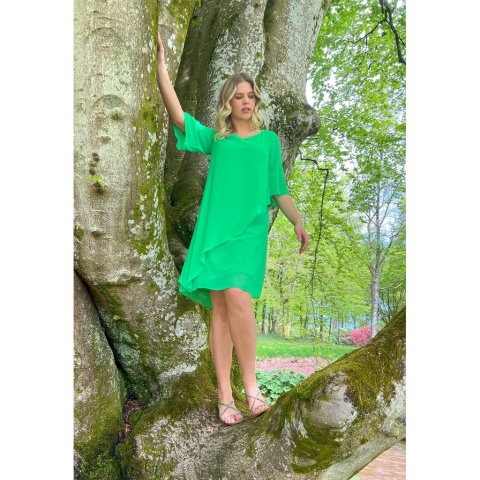 SEMPRE PRU ELEGANCKA WIZYTOWA SUKIENKA ZIELONA S785