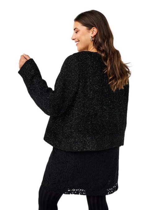 ZIZZI CZARNY ŻAKIET BROKAT KOKARDA 288A