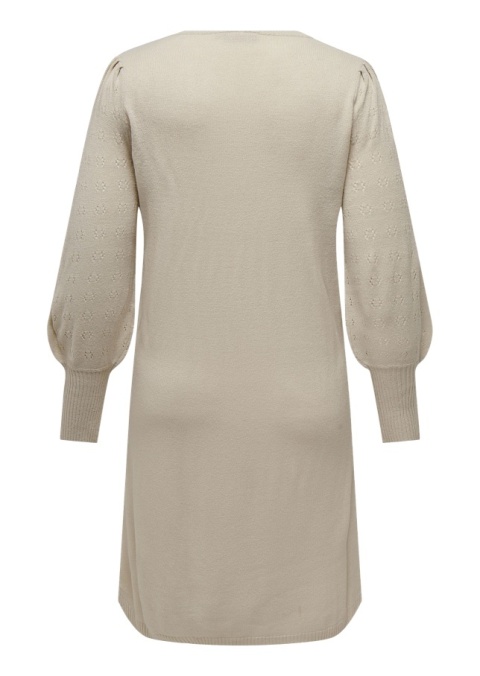 CARMAKOMA DZIANINOWA BEŻOWA SUKIENKA O651