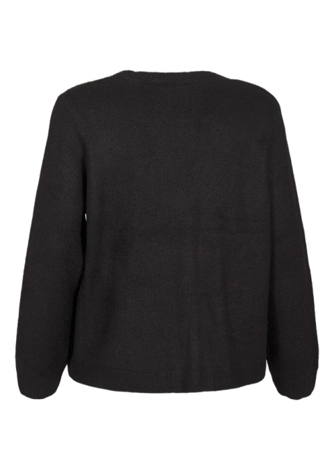 ZIZZI CZARNY DZIANINOWY KARDIGAN SWETER KOKARDKI 408A