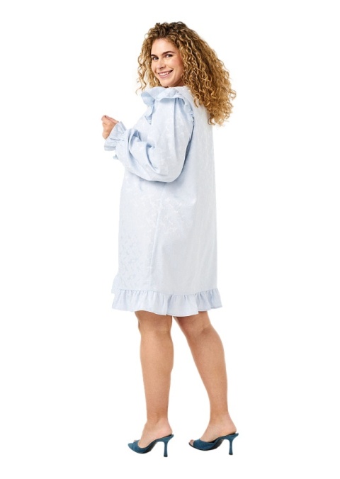 ZIZZI BŁĘKITNA ELEGANCKA SUKIENKA ŻAKARDOWA FALBANY 233B