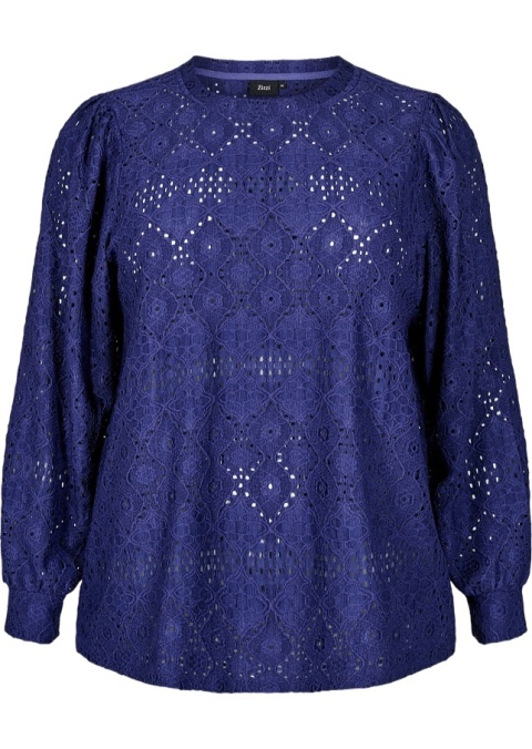 ZIZZI GRANATOWA BLUZKA AŻUROWY WZÓR 414B