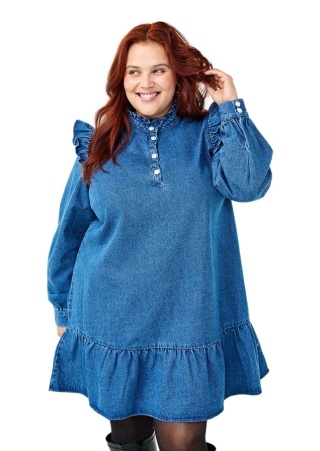 ZIZZI JEANSOWA SUKIENKA TUNIKA FALBANY 587C