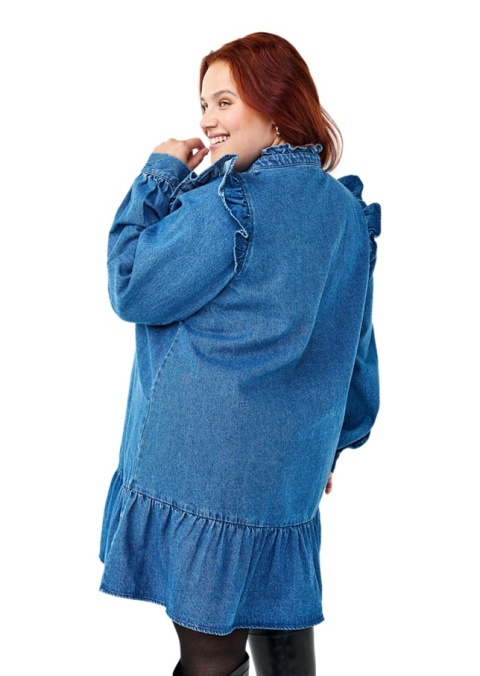 ZIZZI JEANSOWA SUKIENKA TUNIKA FALBANY 587C