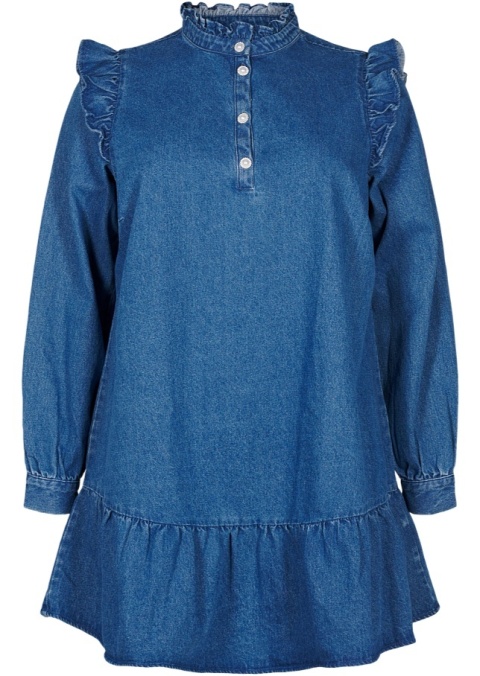 ZIZZI JEANSOWA SUKIENKA TUNIKA FALBANY 587C
