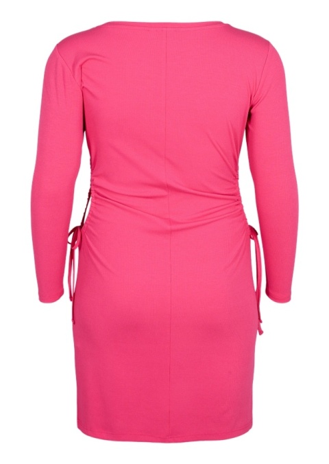 ZIZZI RÓŻOWA DOPASOWANA SUKIENKA WYCIĘCIA 017A