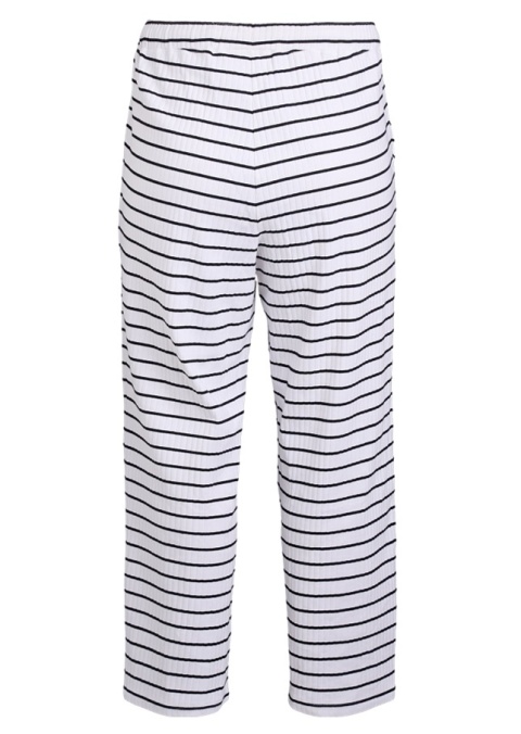 ZIZZI BIAŁE SPODNIE PIŻAMOWE W PASKI BAWEŁNA 088A