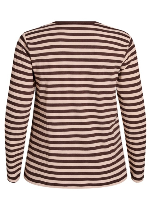 ZIZZI PRĄŻKOWANA BRĄZOWA BLUZKA PASKI BAWEŁNA 431A