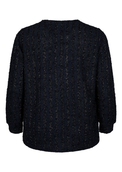 ZIZZI ELEGANCKA CZARNA BŁYSZCZĄCA BLUZKA STRUKTURA 283A