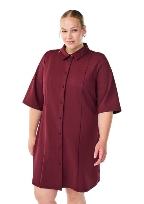 ZIZZI KRÓTKA BORDOWA SUKIENKA KOSZULOWA 928A