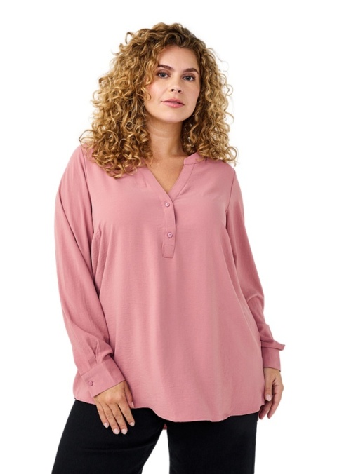 ZIZZI ELEGANCKA RÓŻOWA BLUZKA KOSZULOWA 045A
