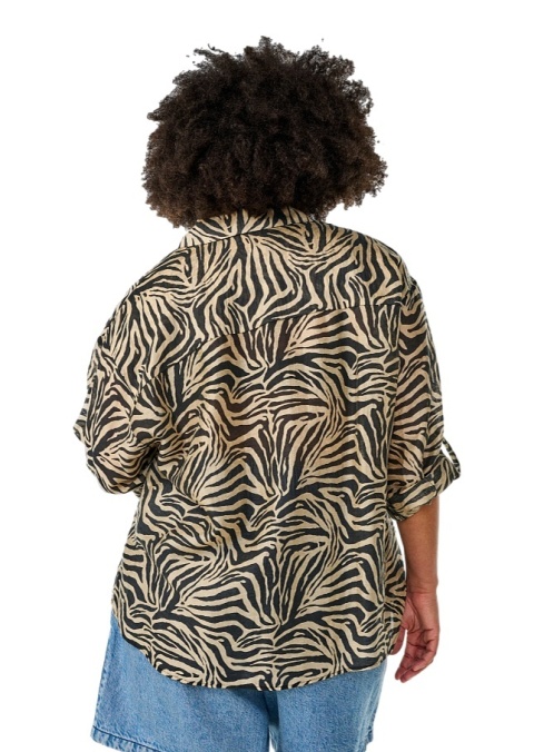 ZIZZI ORYGINALNA BRĄZOWA KOSZULA NADRUK ZEBRA 434A