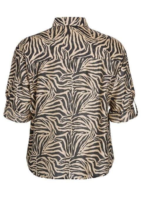 ZIZZI ORYGINALNA BRĄZOWA KOSZULA NADRUK ZEBRA 434A