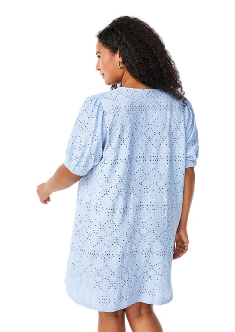 ZIZZI KRÓTKA BŁĘKITNA AŻUROWA SUKIENKA 236A