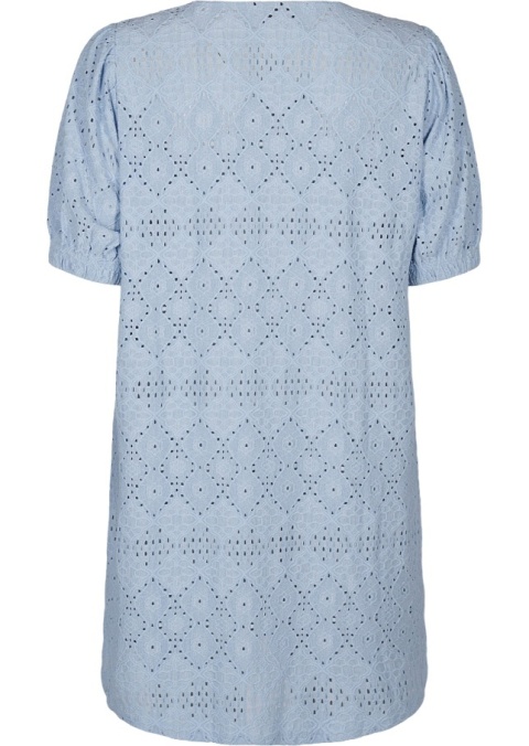 ZIZZI KRÓTKA BŁĘKITNA AŻUROWA SUKIENKA 236A