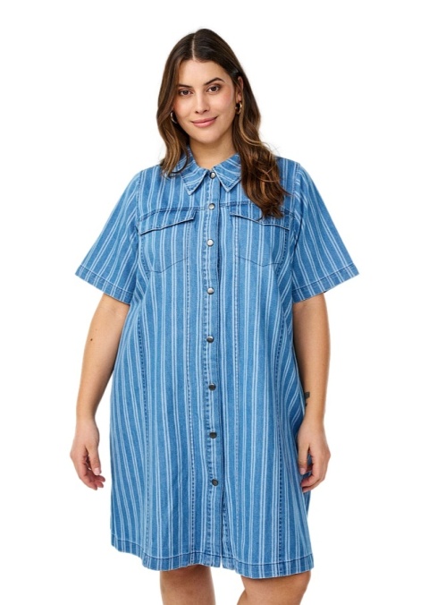ZIZZI NIEBIESKA JEANSOWA SUKIENKA KOSZULOWA PASKI 084A
