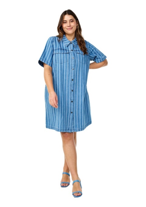 ZIZZI NIEBIESKA JEANSOWA SUKIENKA KOSZULOWA PASKI 084A