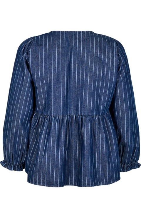 ZIZZI JEANSOWA GRANATOWA BLUZKA WIĄZANIE BAWEŁNA 587F