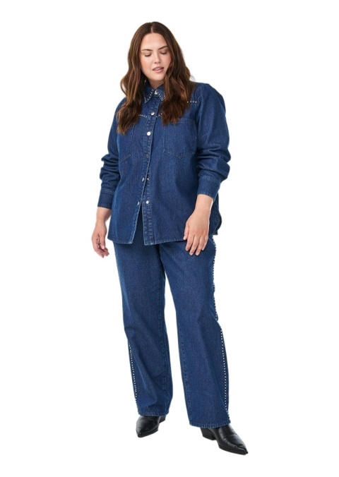 ZIZZI GRANATOWA JEANSOWA KOSZULA ĆWIEKI 111E