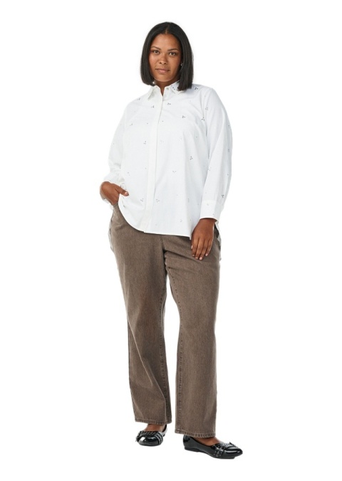 ZIZZI KLASYCZNA BIAŁA KOSZULA KRYSZTAŁKI 242A