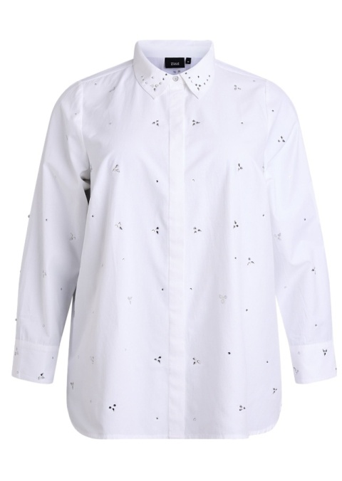 ZIZZI KLASYCZNA BIAŁA KOSZULA KRYSZTAŁKI 242A