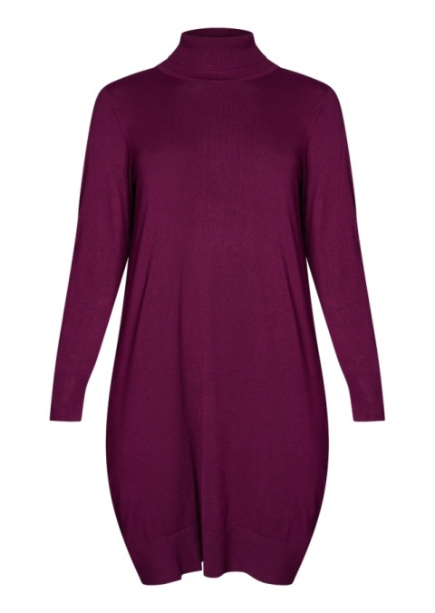 ADIA FIOLETOWA DZIANINOWA SUKIENKA GOLF A189