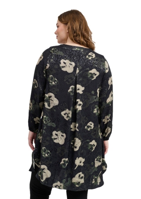 PONT NEUF CZARNA TUNIKA WZÓR WISKOZA V479