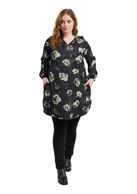 PONT NEUF CZARNA TUNIKA WZÓR WISKOZA V479
