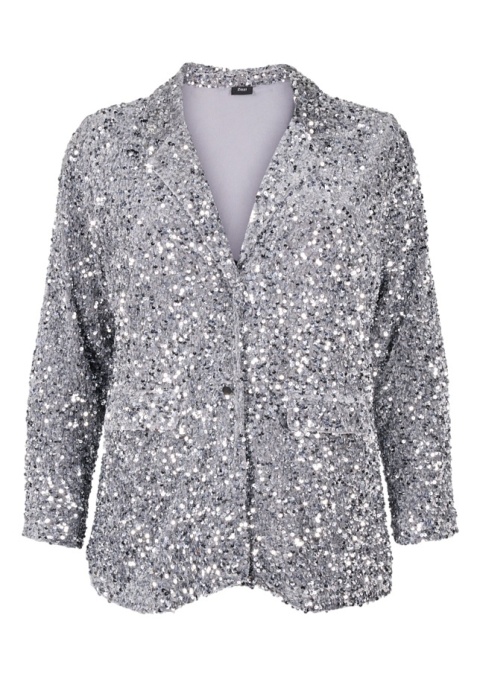 ZIZZI FANTASTYCZNA SREBRNA MARYNARKA CEKINY 276C