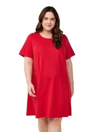 ZIZZI CZERWONA JERSEYOWA SUKIENKA KIESZENIE 199A