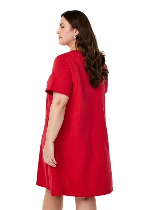 ZIZZI CZERWONA JERSEYOWA SUKIENKA KIESZENIE 199A