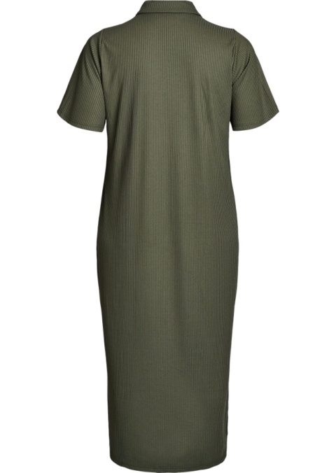 ZIZZI PRĄŻKOWANA ZIELONA SUKIENKA MAXI GUZIKI 682A